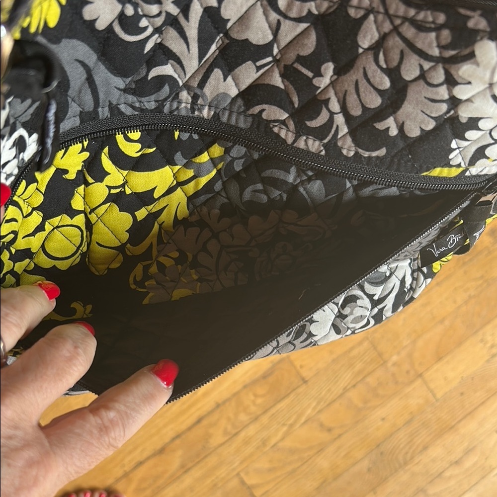 Vera Bradley Black and Yellow Floral Shoulder Bag - Picture 3 of 10